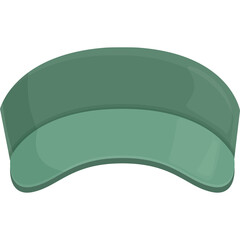 Green Visor Cap with Two Tones and Shadow on Transparent Background