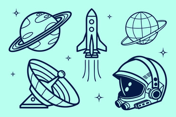 Futuristic Space-Tech UI Icons
