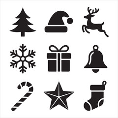  christmas day vector art icon pack bandle bnner icon set colorful disign and white backgrount 9 sampol disign