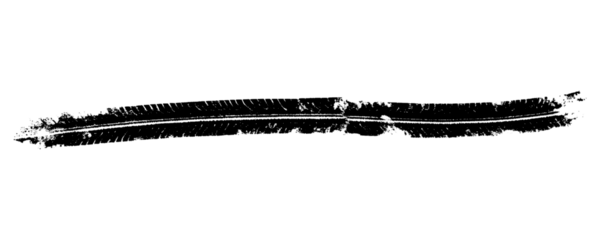 Realistic Black Tire Footprints Of Car And Bike Tracks Minimal Top View Isolated On A Transparent Background