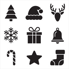  christmas day vector art icon pack bandle bnner icon set colorful disign and white backgrount 9 sampol disign
