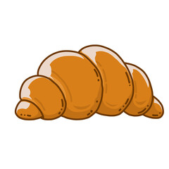 Cute Croissant Bread Illustration