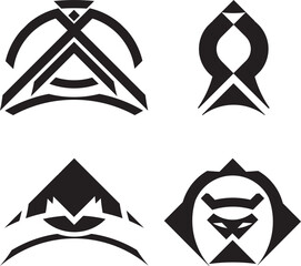 Modern Letter A Logo Set in Bold Geometric Minimal Style