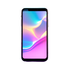 Sleek phone with gradient, flowing, vibrant screen design