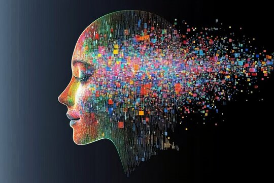 Vibrant Digital Transformation Concept with Colorful Data Streams and AI Integration Artwork