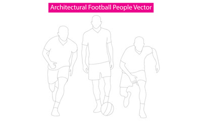 Architectural Sports People Vector collection featuring athletes in dynamic poses—running, cycling, lifting, stretching, and playing various sports. Perfect for architectural drawings, fitness concept