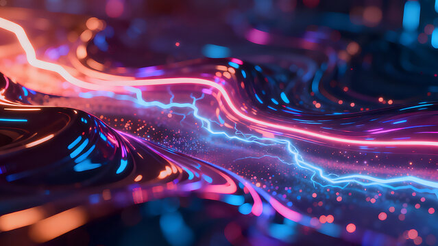 Futuristic Neon Abstract Digital Background