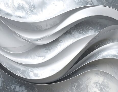 Abstract, flowing, metallic ribbons create a dynamic, modern composition
