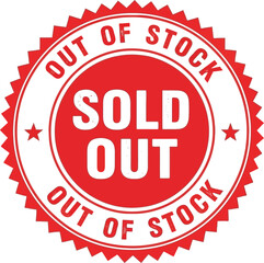 Vector sold out out of stock emblem badge illustration scalable eps format
