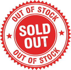 Scalable vector graphic emblem illustration for sold out and out of stock status