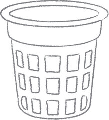 Plastic wastebasket with lattice sides front view