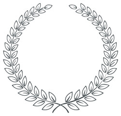 Classic Laurel Wreath Vector Icon Circle Frame for Award and Victory