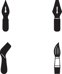 Various calligraphy nib shapes vertical panel