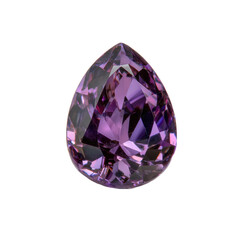 Teardrop purple gemstone png crystal png jewelry png amethyst png sparkle png faceted png gem png luxury png pendant png elegant png transparent background image