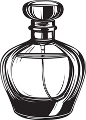 perfume bottle silhouette on white background