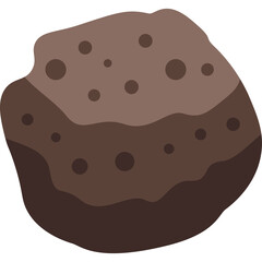 A simple brown irregular shaped object with dark brown dots scattered across its surface on a transparent background