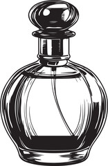 perfume bottle silhouette on white background