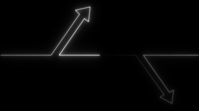 white   Glowing Neon arow Home Icon Animation &ndash; House Symbol Sign Seamless on Black Background, 4k video