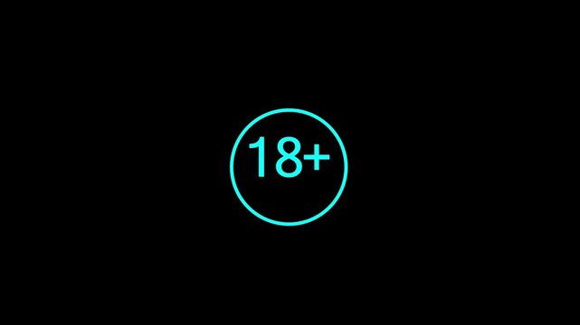 18 plus only sign on dark background &ndash; age restriction symbol