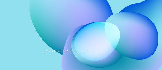 Abstract fluid shapes, blue hues, gradient background. Modern design element, smooth transitions, visual texture.