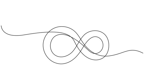 animation continuous drawing of infinity with one line, Infinity sign mark one line art animation, Self draws animation infinity sign one line. Infinity eternity symbol in variations pro design style.