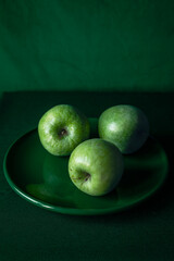 Green Apples on Green Background