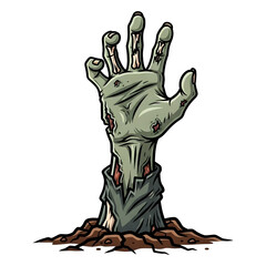 Zombie hand crawling out of the ground