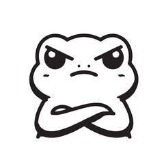 Kawaii Frog – Black and White Streetwear Vector Illustration