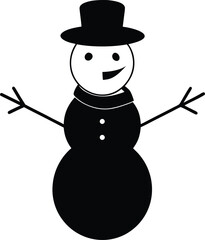 snowman on a black background