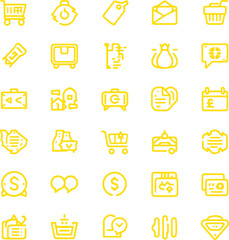 Universal Monoline Vector Set for Online Shopping and Retail Services