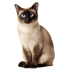 Full-bodied Siamese cat png feline png pet png blue eyes png elegant png animal png whiskers png domestic png breed png graceful png transparent background image