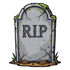 Cartoon Tombstone with RIP Text