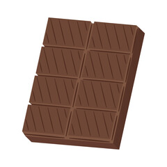 Chocolate bar vector. Chocolate bar on white background.