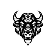illustration of angry bison head logo