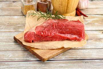 Raw beef flesh for cooking