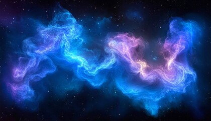 Obraz premium Stunning Cosmic Cloud Formation with Vibrant Colors and Distant Stars Illuminating the Night Sky