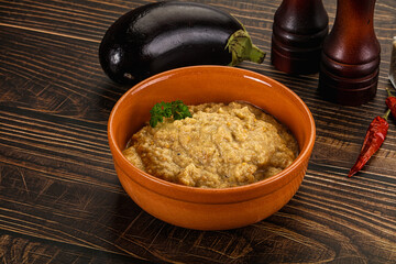 Eggplant dip - Mutabal with tahini paste