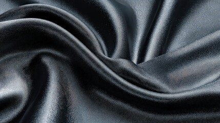 Abstract Black Fabric Swirls With White Dotted Details and Glitter Texture