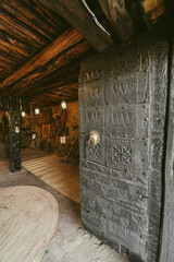 Al baha city ,Aseer Province , Saudi Arabia - September 12, 2022: beautiful historical stone building at Al Malad castle