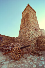 Al baha city ,Aseer Province , Saudi Arabia - September 12, 2022: beautiful historical stone building at Al Malad castle
