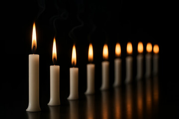 All Saints Day S-Curve Candle Trail Into Darkness