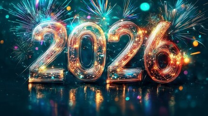 Exciting Countdown to Twenty Twenty-Six Sparkling Numerals Set Against a Glowing Festive Backdrop