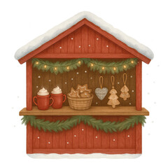 Cozy Winter Storefronts & Houses PNG