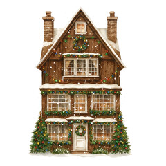 Cozy Winter Storefronts & Houses PNG