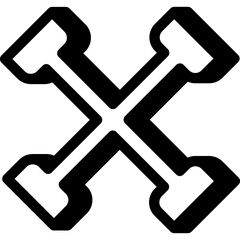 Cross wrench icon representing tire service and mechanic tools