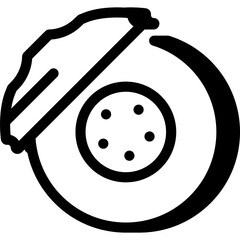 Brake disc icon representing car braking system and vehicle safety