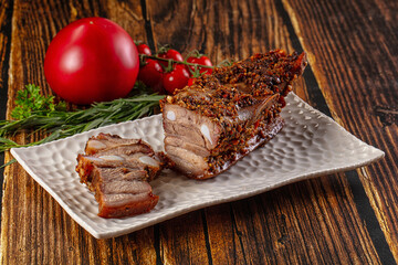 Baked pork belly with spices