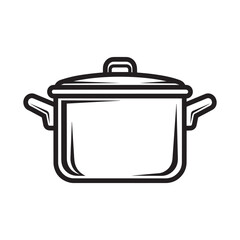 Vector art of cooking pot with lid
