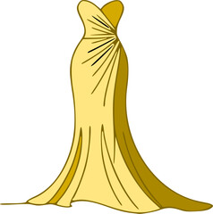 vector image of a bright and elegant illustrated evening dress.