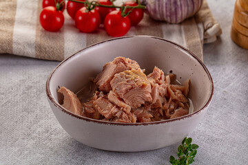 Canned tuna fillet for salad